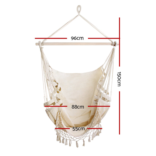 Gardeon Hammock Swing Chair - Cream freeshipping - Awezingly