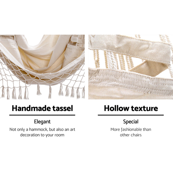 Gardeon Hammock Swing Chair - Cream freeshipping - Awezingly