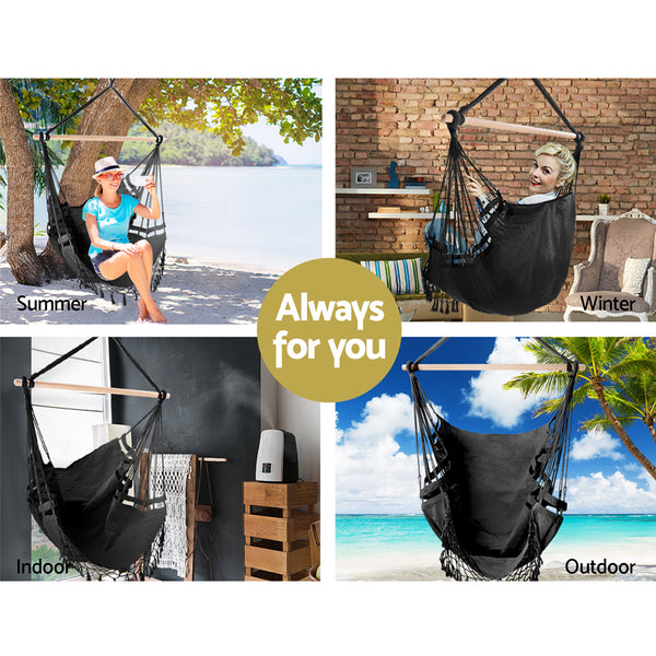 Gardeon Hammock Swing Chair - Grey freeshipping - Awezingly