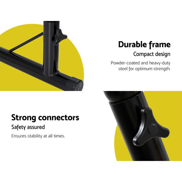 Gardeon Outdoor Hammock Chair with Steel Stand Tassel Hanging Rope Hammock Grey Gardeon