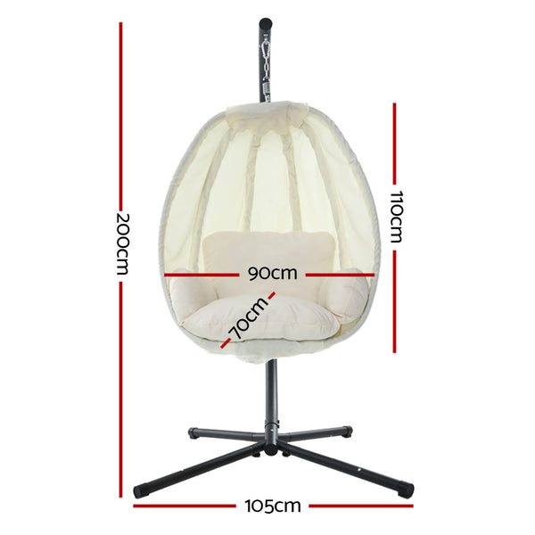 Gardeon Outdoor Furniture Egg Hammock Porch Hanging Pod Swing Chair with Stand freeshipping - Awezingly