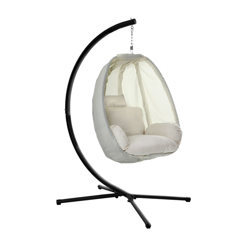 Gardeon Outdoor Furniture Egg Hammock Porch Hanging Pod Swing Chair with Stand freeshipping - Awezingly