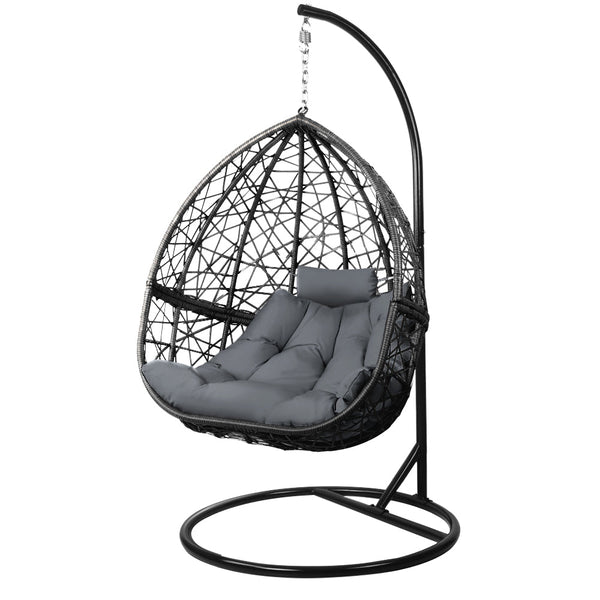 Gardeon Outdoor Hanging Swing Chair - Black Gardeon
