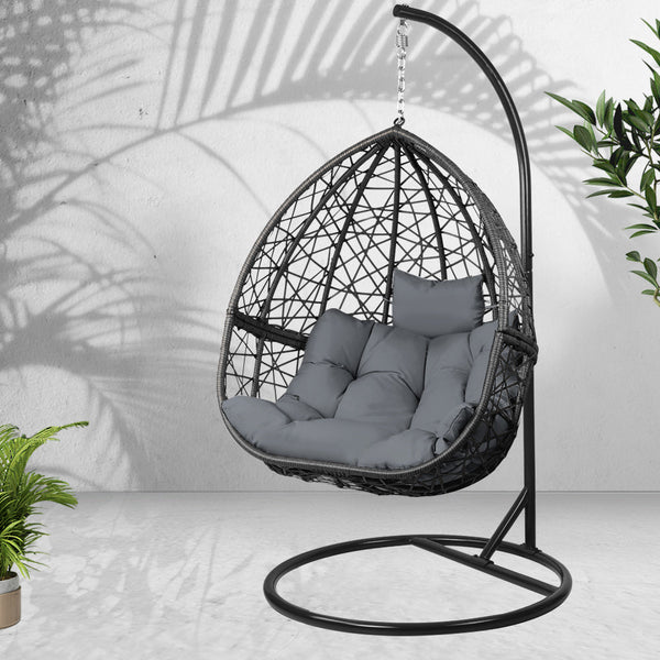 Gardeon Outdoor Hanging Swing Chair - Black Gardeon