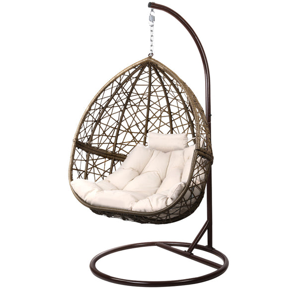 Gardeon Outdoor Hanging Swing Chair - Brown Gardeon