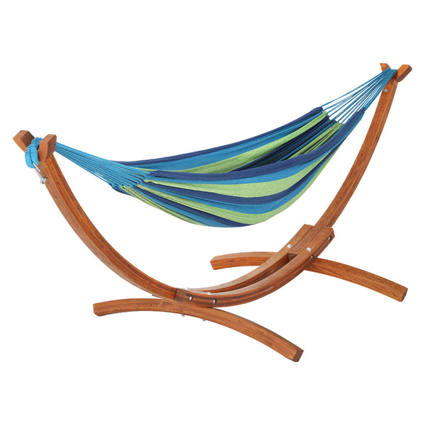 Gardeon Wooden Hammock Chair with Stand Outdoor Lounger Hammock Bed Timber Gardeon