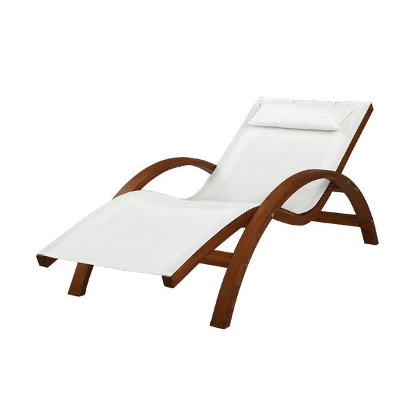 Gardeon Outdoor Wooden Sun Lounge Setting Day Bed Chair Garden Patio Furniture freeshipping - Awezingly