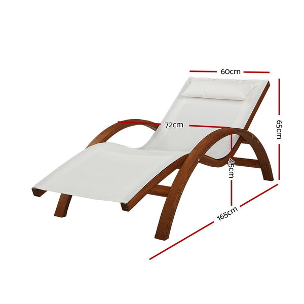 Gardeon Outdoor Wooden Sun Lounge Setting Day Bed Chair Garden Patio Furniture freeshipping - Awezingly