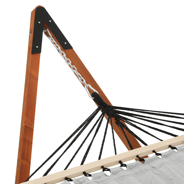 Gardeon Wooden Hammock Chair with Stand Linen Hammock Bed Timber Steel 200KG Gardeon