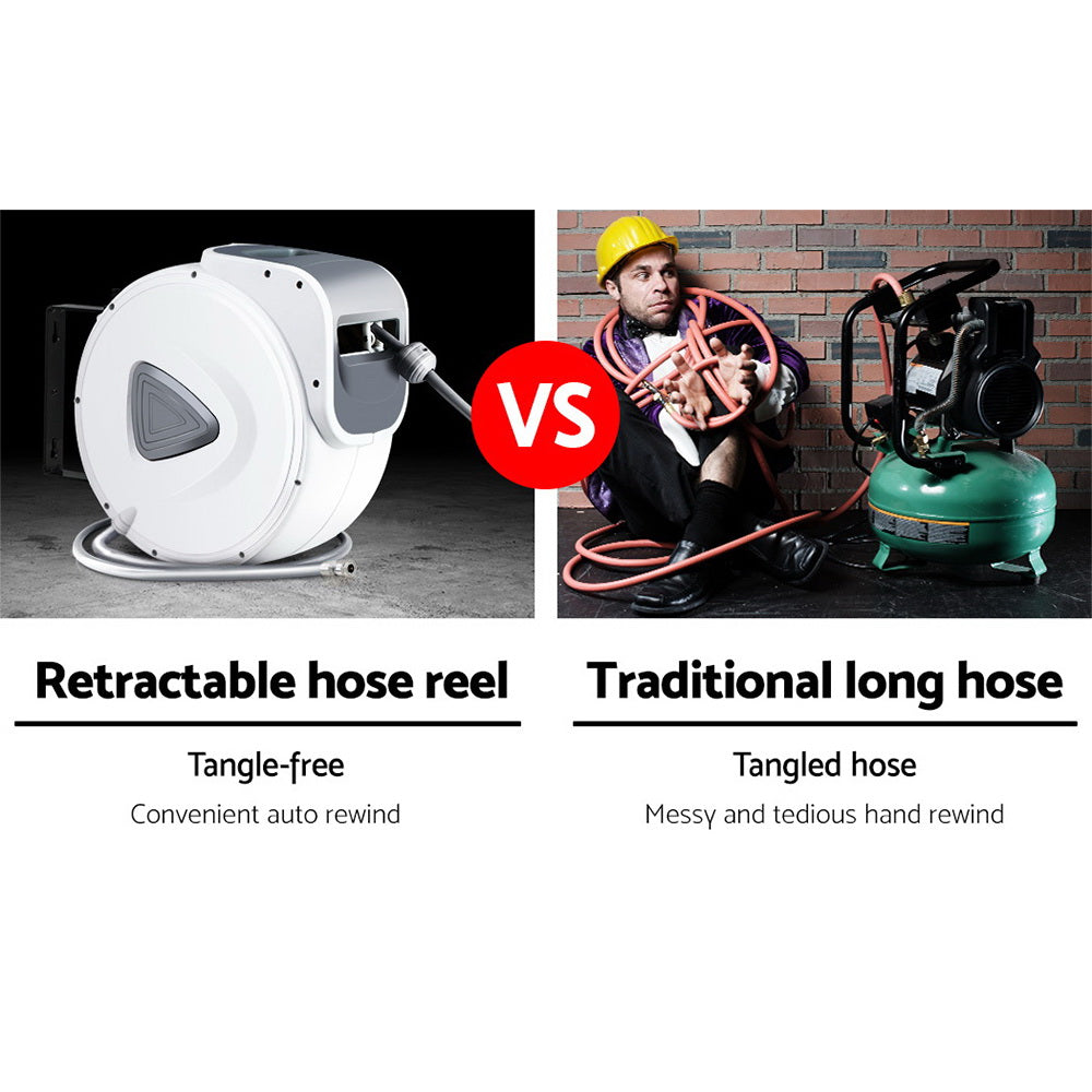 Giantz Air Hose Reel 10m Retractable Rewind Swivel Wall Mount Compressor Garage Giantz