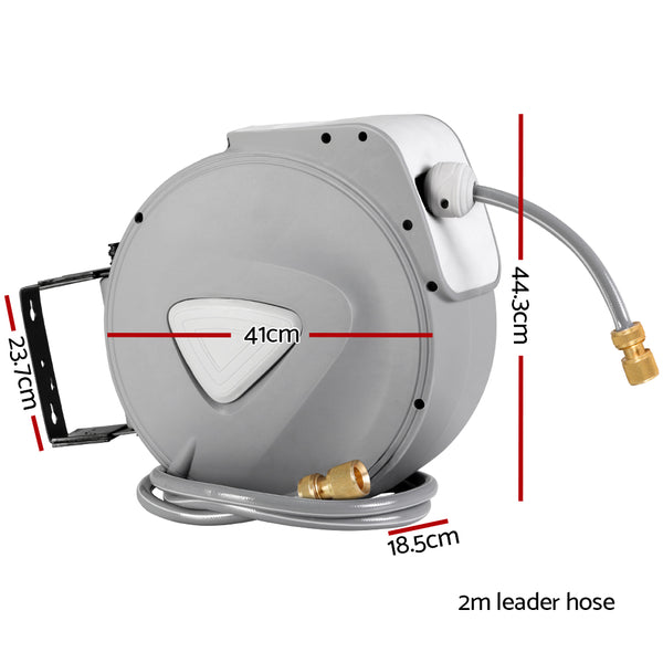 30M Retractable Hose Reel Garden Water Brass Auto Rewind Spray Gun freeshipping - Awezingly