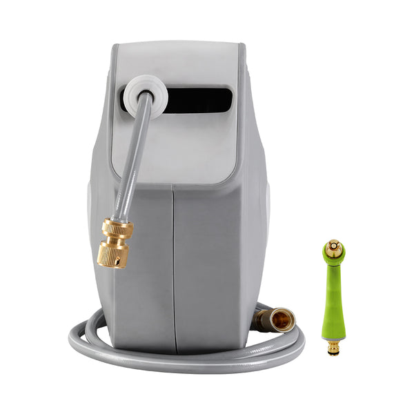 30M Retractable Hose Reel Garden Water Brass Auto Rewind Spray Gun freeshipping - Awezingly