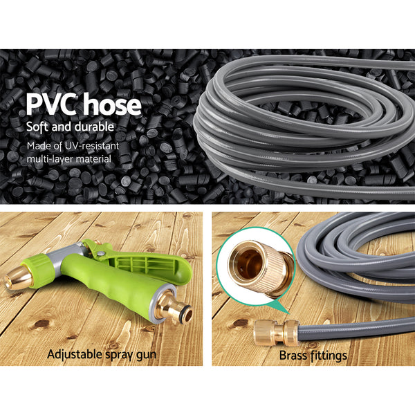 30M Retractable Hose Reel Garden Water Brass Auto Rewind Spray Gun freeshipping - Awezingly