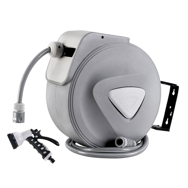 Retractable Hose Reel 30M Garden Water Auto Rewind Spray Gun Gardeon