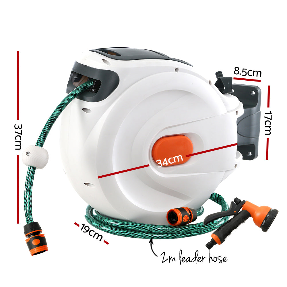 Greenfingers Retractable Hose Reel 20M Garden Water Spray Gun Auto Rewind Greenfingers