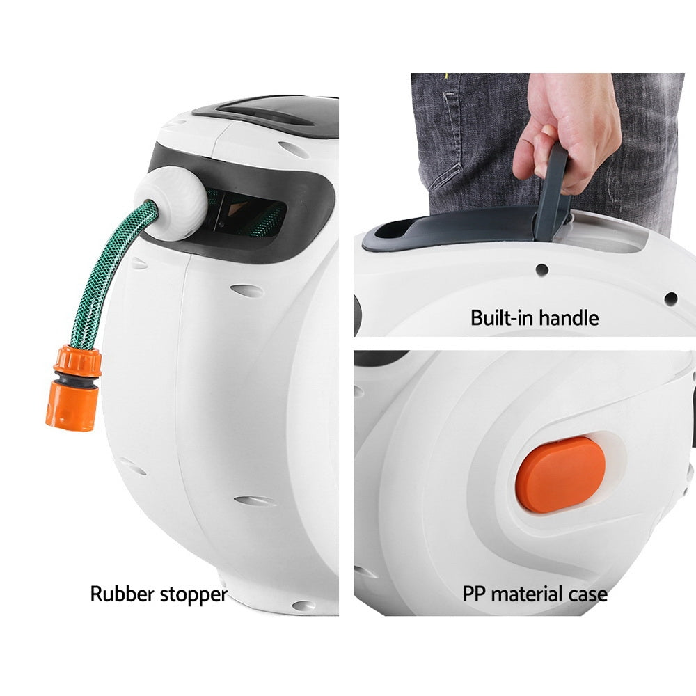 Greenfingers Retractable Hose Reel 20M Garden Water Spray Gun Auto Rewind Greenfingers