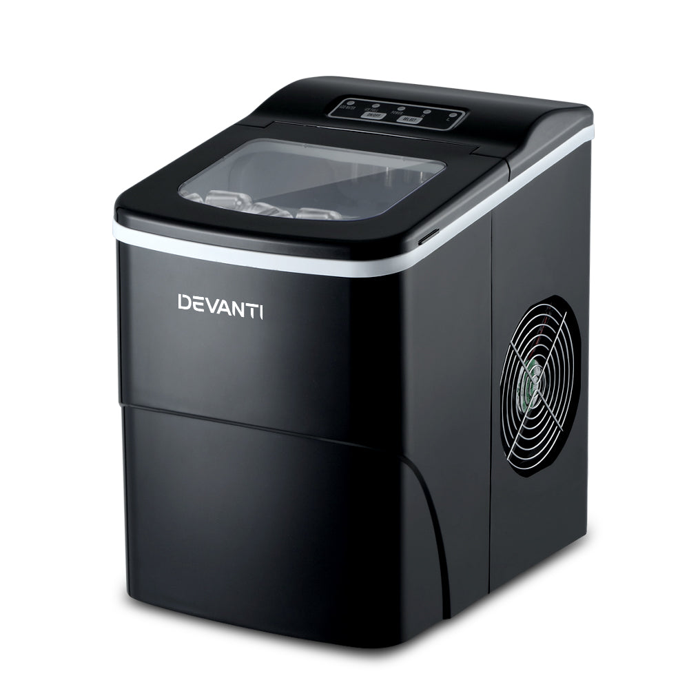 DEVANTi Portable Ice Cube Maker Machine 2L Home Bar Benchtop Easy Quick Black freeshipping - Awezingly