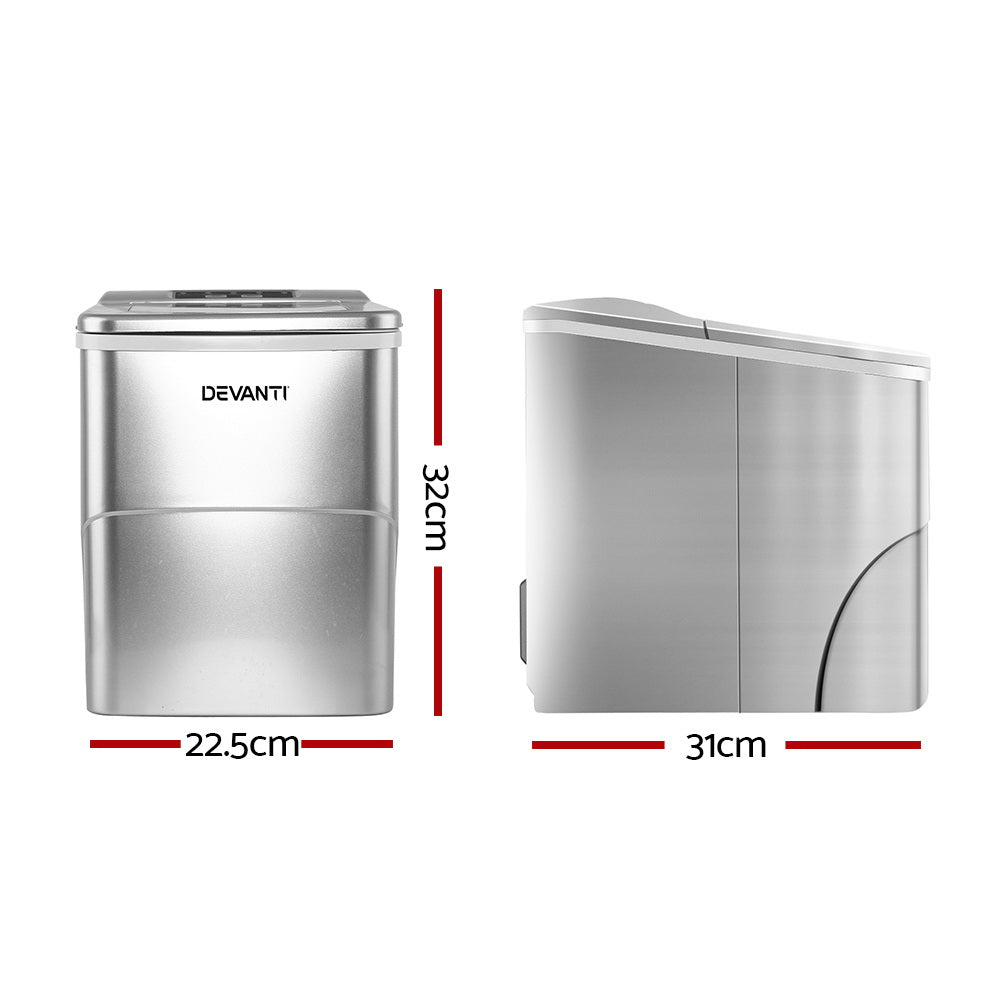 Devanti Portable Ice Cube Maker - Silver freeshipping - Awezingly