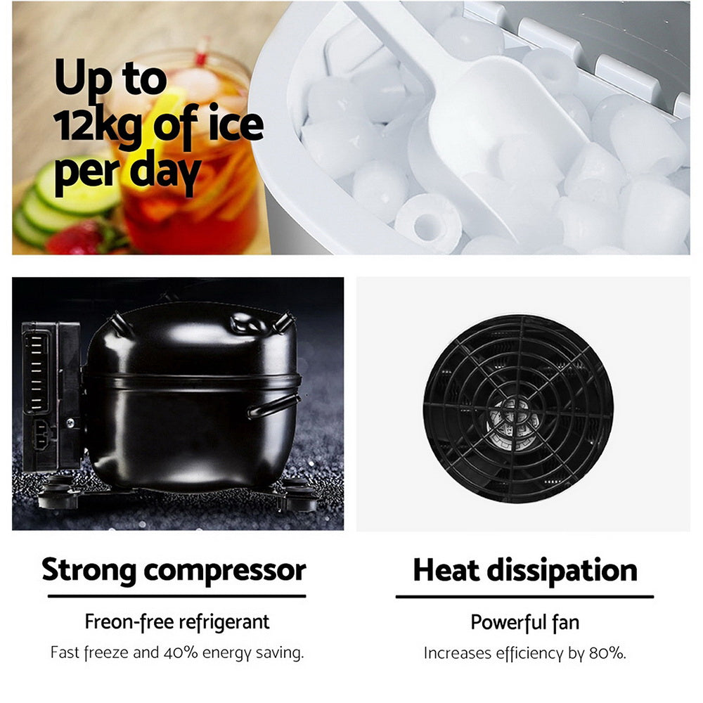 Devanti Portable Ice Cube Maker - Silver freeshipping - Awezingly