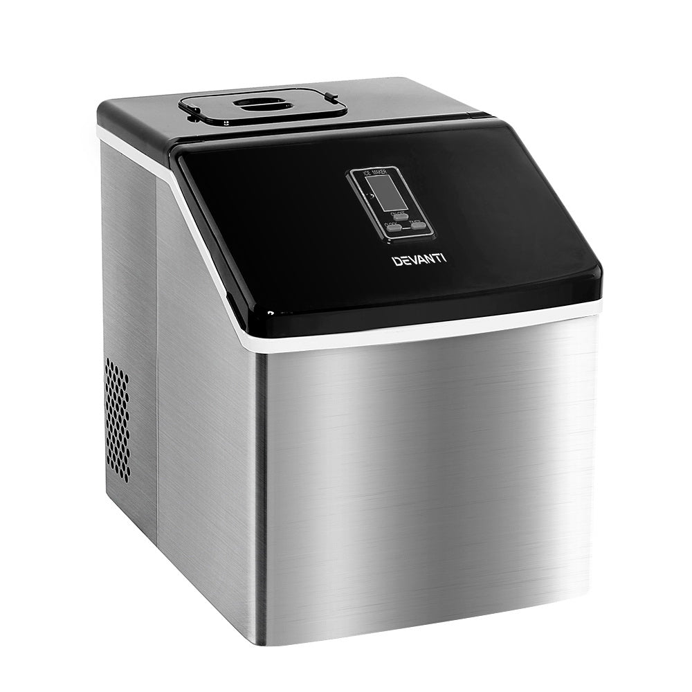 DEVANTi 3.2L Portable Ice Cube Maker Cold Commercial Machine Stainless Steel freeshipping - Awezingly