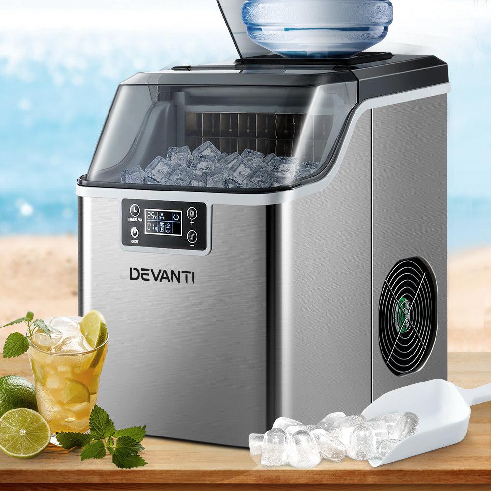 Devanti Ice Maker Machine Commercial Portable Ice Cube Tray Countertop 3.2L Devanti