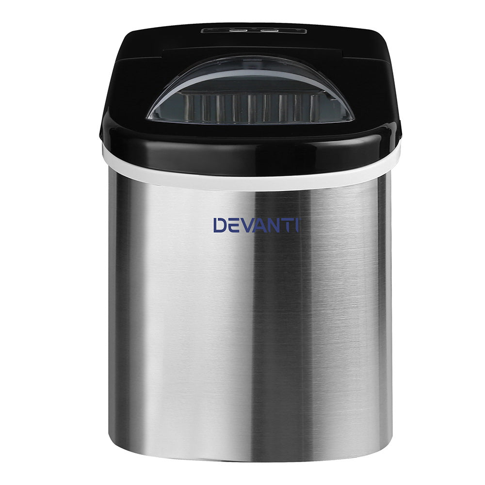 Devanti 2.4L Stainless Steel Portable Ice Cube Maker freeshipping - Awezingly