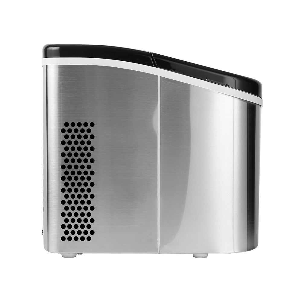 Devanti 2.4L Stainless Steel Portable Ice Cube Maker freeshipping - Awezingly