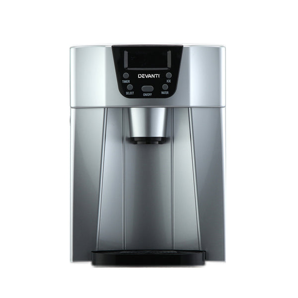 Devanti 2L Portable Ice Cuber Maker & Water Dispenser - Silver freeshipping - Awezingly