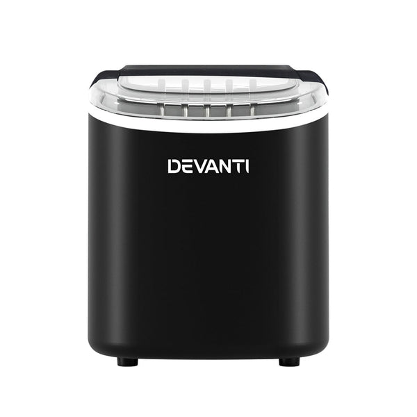 Devanti Portable Ice Maker Machine Ice Cube Tray 12kg Bar Countertop Black Devanti