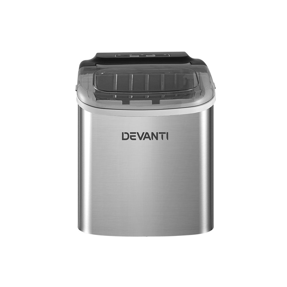 Devanti 12kg Ice Maker Machine w/Self Cleaning Portable Ice Cube Tray 2L White Devanti