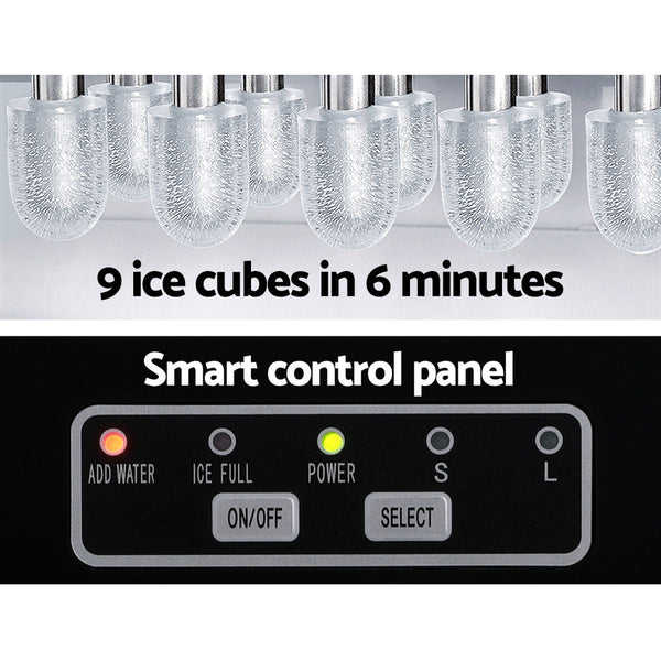 Devanti 12kg Ice Maker Machine w/Self Cleaning Portable Ice Cube Tray 2L White Devanti