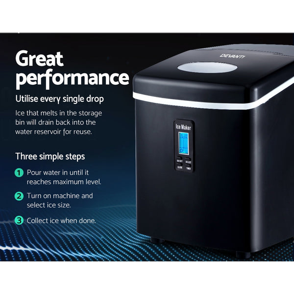 DEVANTI 3.2L Portable Ice Cube Maker Machine Benchtop Counter Black freeshipping - Awezingly