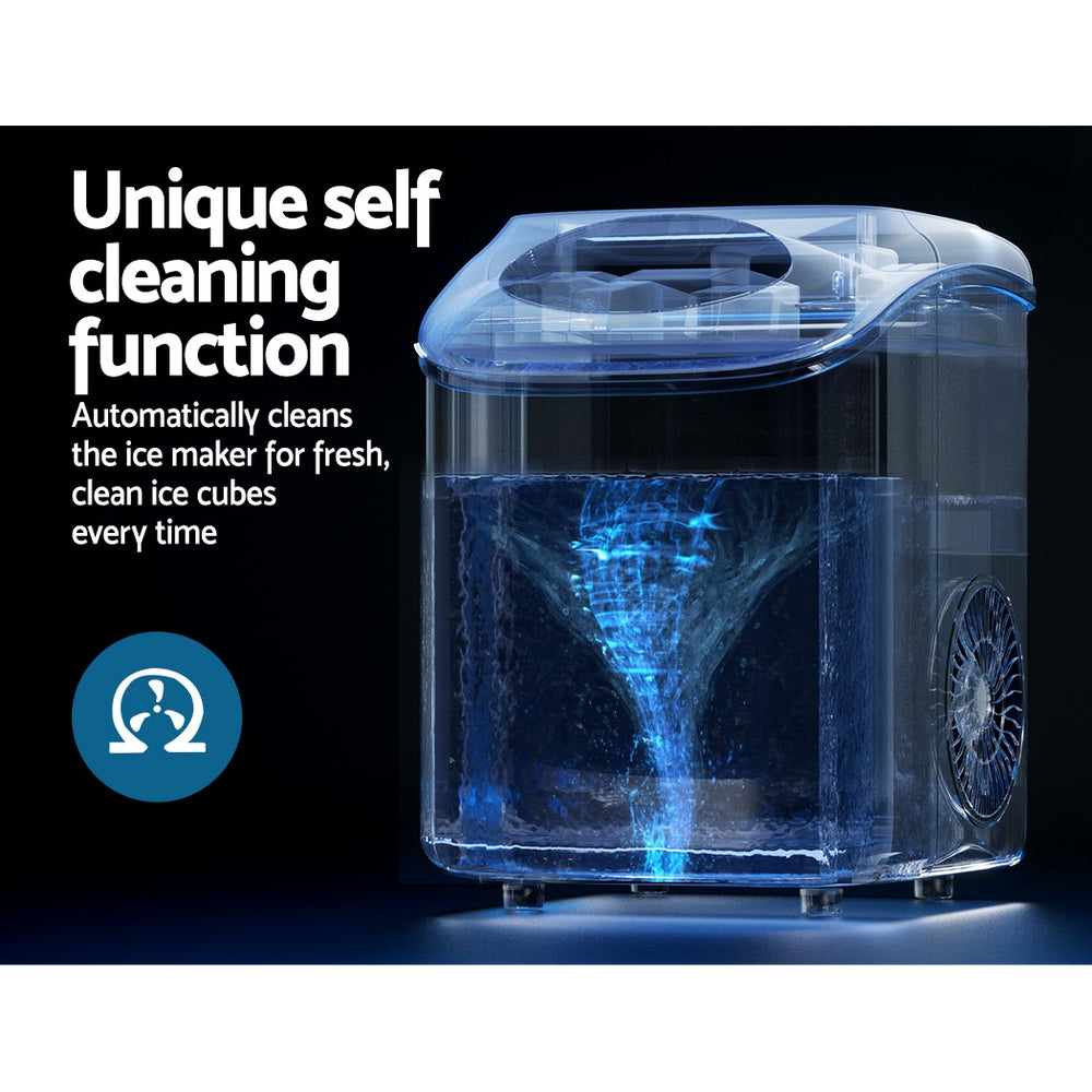 Devanti Portable Ice Maker Machine Nuggetc Ice Cube 15kg Bar Countertop Devanti