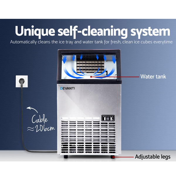 Devanti Stainless Steel Commercial Ice Cube Maker freeshipping - Awezingly