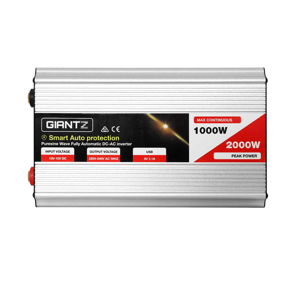 Giantz Power Inverter 1000W or 2000W Pure Sine Wave 12V-240V Camping Boat Caravan Giantz
