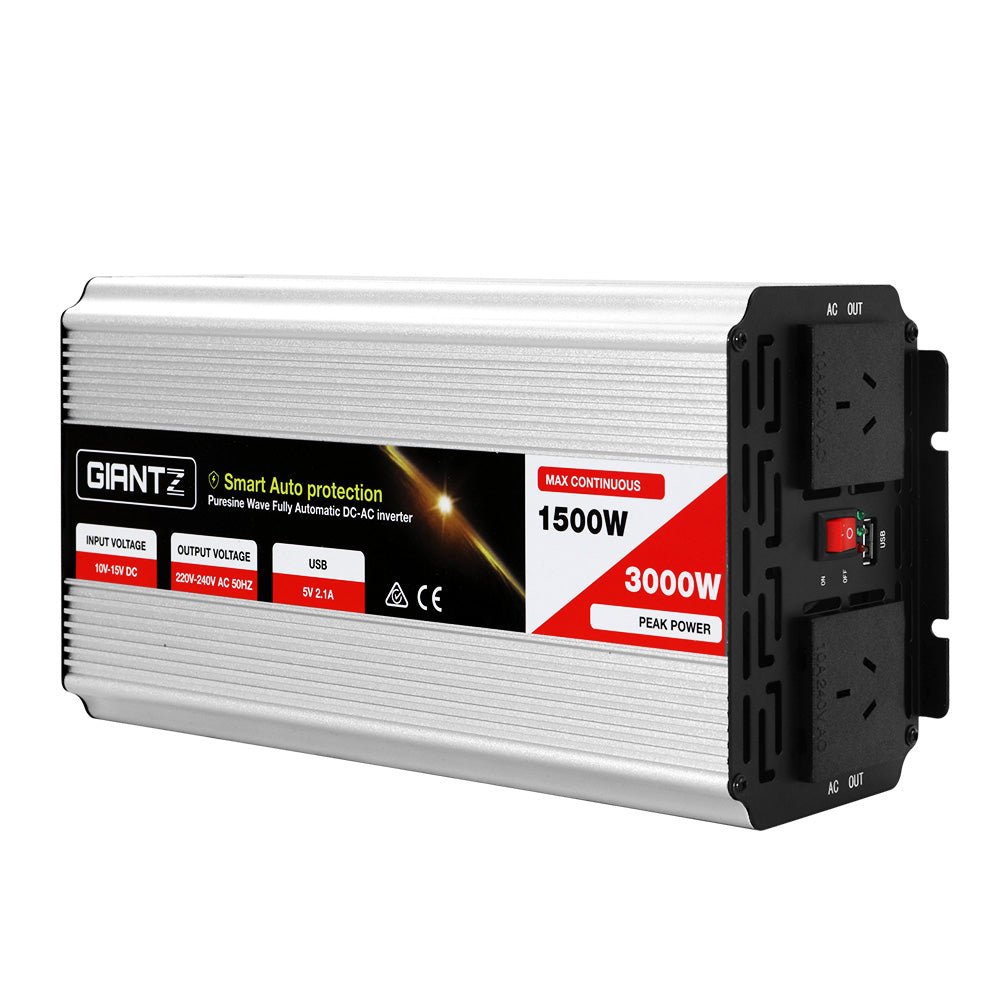 Giantz 1500W Puresine Wave DC-AC Power Inverter Giantz