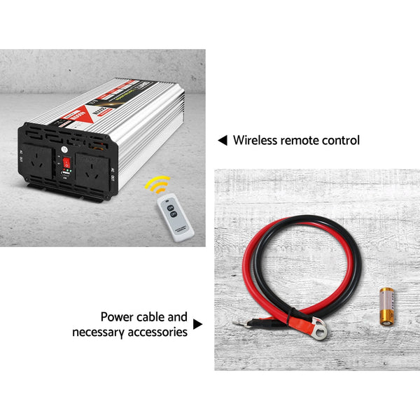 Giantz Power Inverter 2000W or 4000W Pure Sine Wave 12V-240V Camping Boat Caravan Giantz