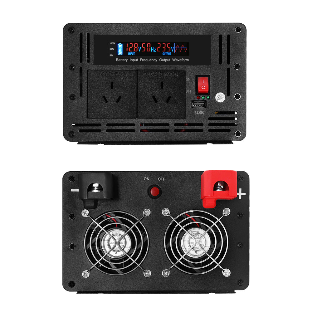 Giantz Power Inverter 12V to 240V 2500W/5000W Pure Sine Wave Camping Car Boat Giantz