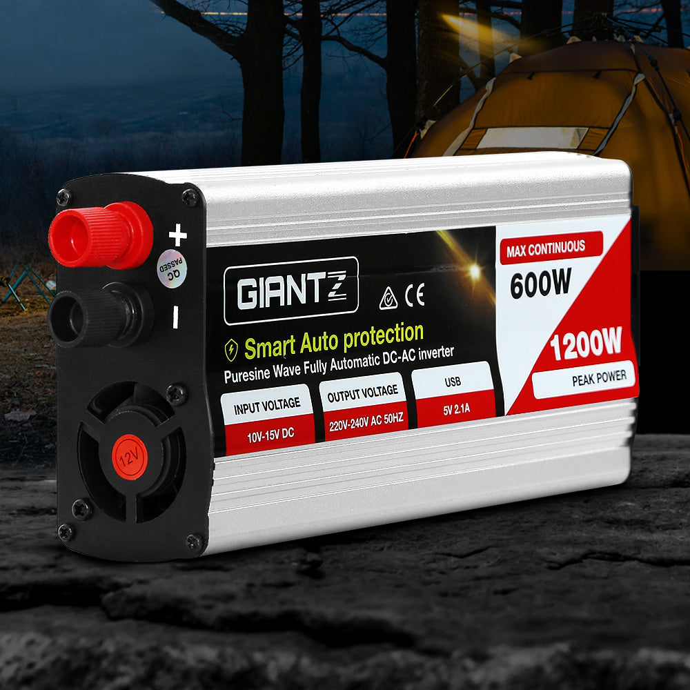 Giantz 600W Puresine Wave DC-AC Power Inverter Giantz