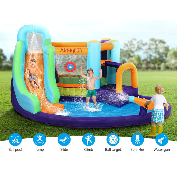 AirMyFun Inflatable Water Slide Kids Jumping Castle Splash Toy Outdoor Park AirMyFun