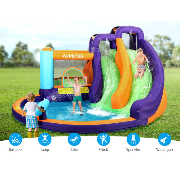 AirMyFun Inflatable Water Slide Kids Jumping Castle Splash Outdoor Double Slide AirMyFun
