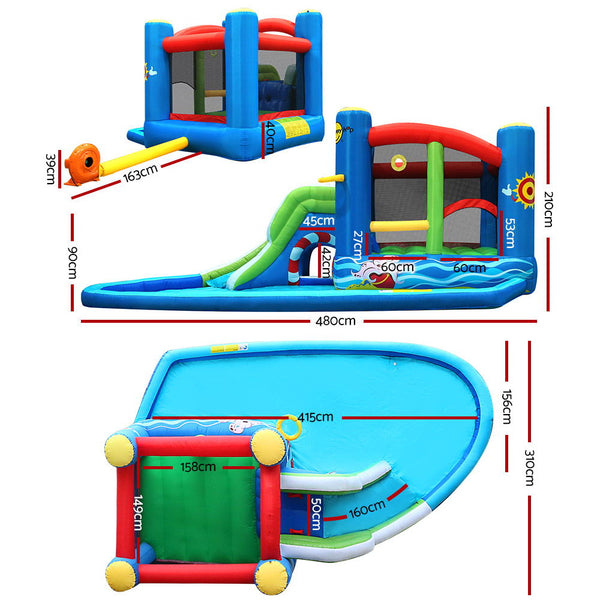 Happy Hop Inflatable Water Jumping Castle Bouncer Kid Toy Windsor Slide Splash Bestway