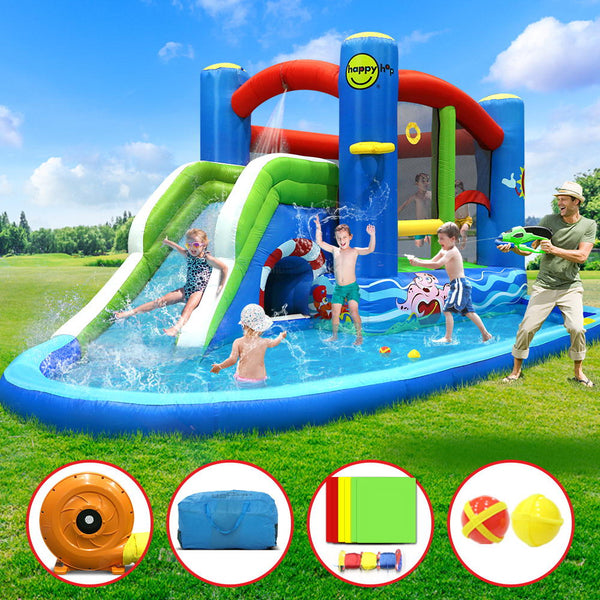 Happy Hop Inflatable Water Jumping Castle Bouncer Kid Toy Windsor Slide Splash Bestway