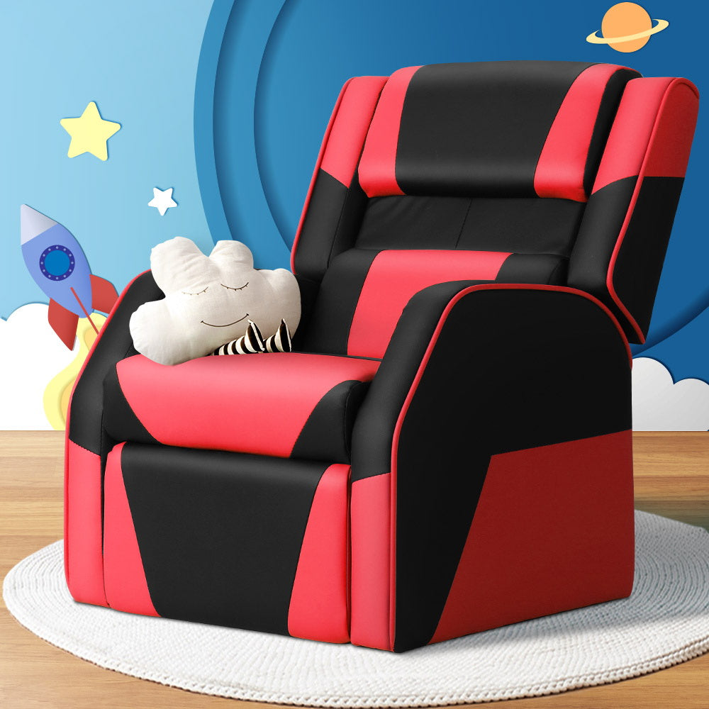 Keezi Kids Recliner Chair PU Leather Gaming Sofa Lounge Couch Children Armchair Keezi