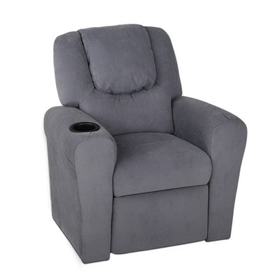 Keezi Luxury Kids Recliner Sofa Children Lounge Chair Couch Fabric Armchair Grey