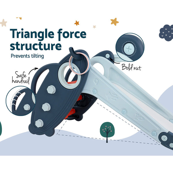 Keezi Kids Slide Set Outdoor Playground Basketball Hoop Ring Toddler Play Activity Indoor Keezi