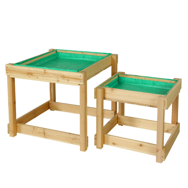 Keezi Kids Sandpit Sand and Water Wooden Table with Cover Outdoor Sand Pit Toys Keezi