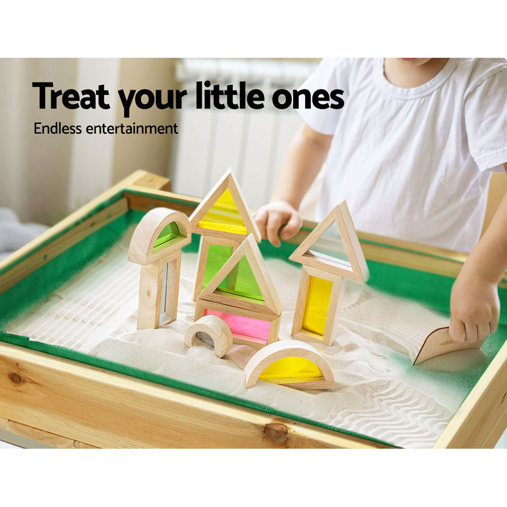 Keezi Kids Sandpit Sand and Water Wooden Table with Cover Outdoor Sand Pit Toys Keezi