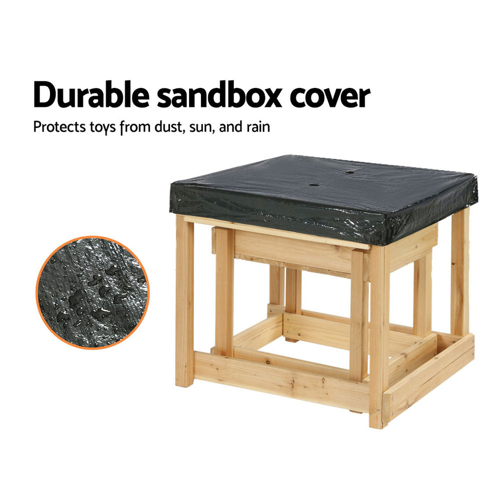 Keezi Kids Sandpit Sand and Water Wooden Table with Cover Outdoor Sand Pit Toys Keezi