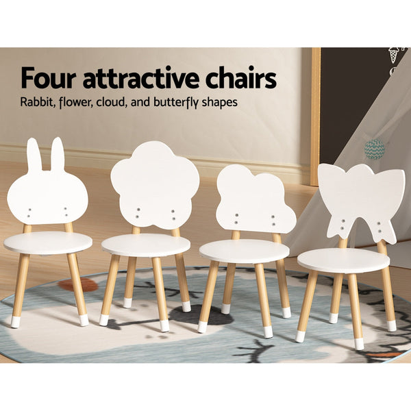 Keezi 5 Piece Kids Table and Chairs Set Children Activity Study Play Desk Keezi